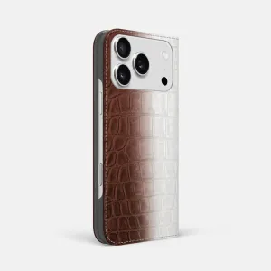 Sleek Form Elegant Finish Folio Slim Case For iPhone 17 Pro Max In Himalayan Crocodile