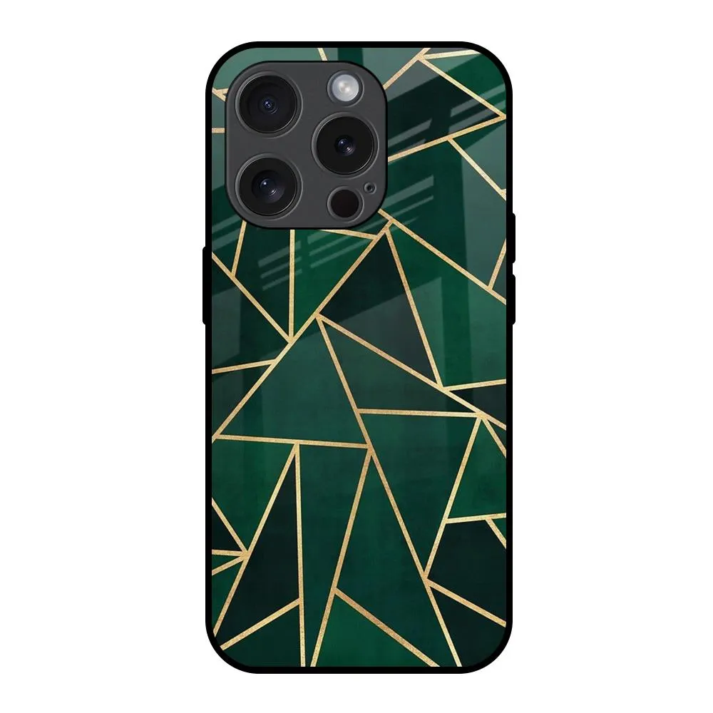 Protective Structure Abstract Green Glass Case For iPhone 15 Pro