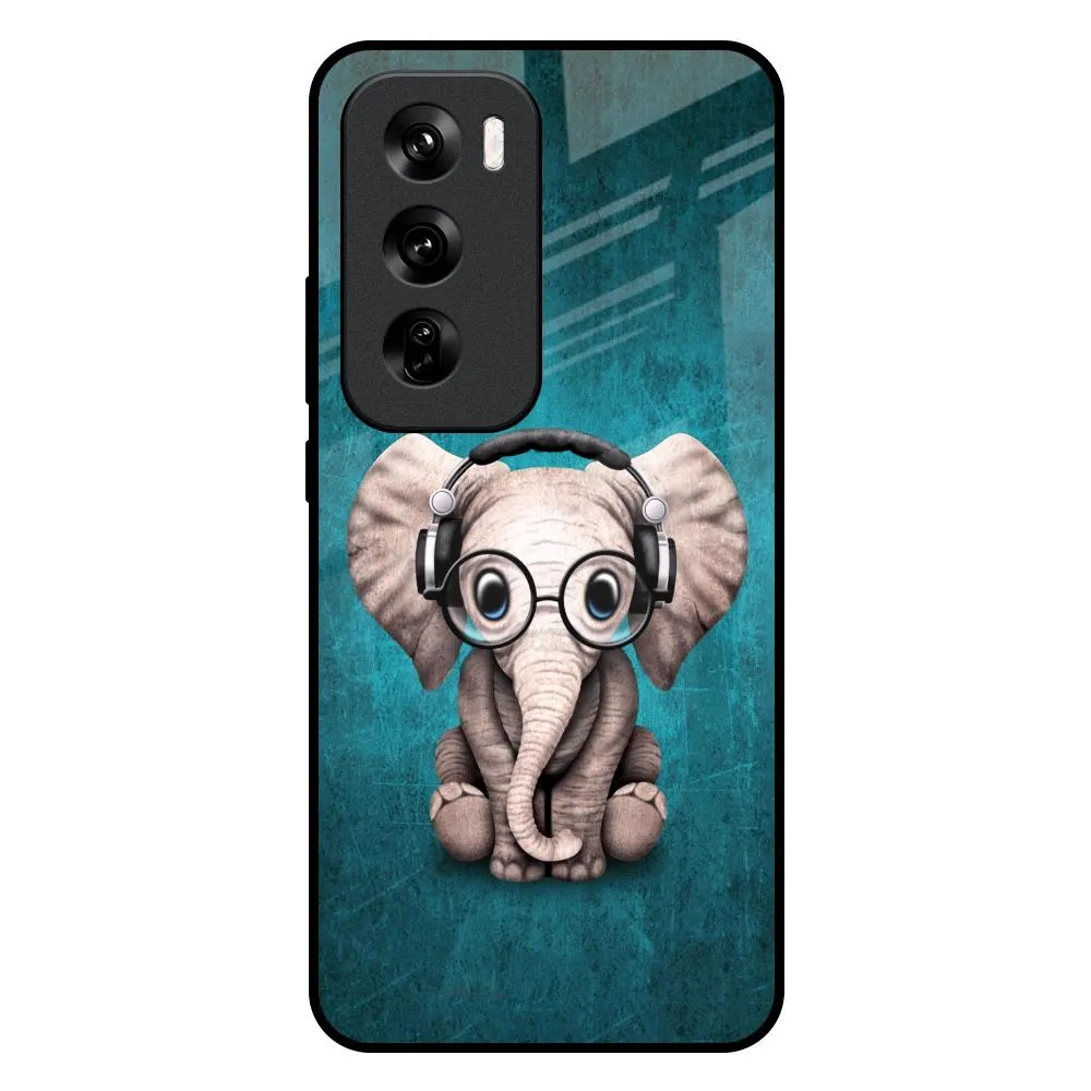 Adorable Baby Elephant Glass Case For Oppo Reno 12 5G Versatile Design