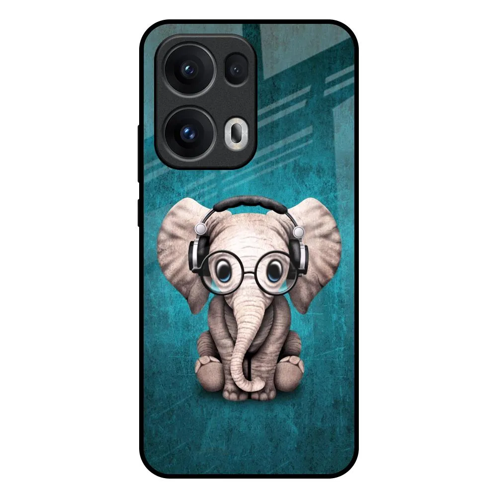Smooth Edges Adorable Baby Elephant Glass Case For Oppo Reno13 Pro 5G