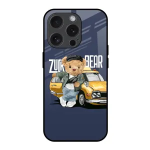Adventurous Bear Glass Case for iPhone 15 Pro Urban Style