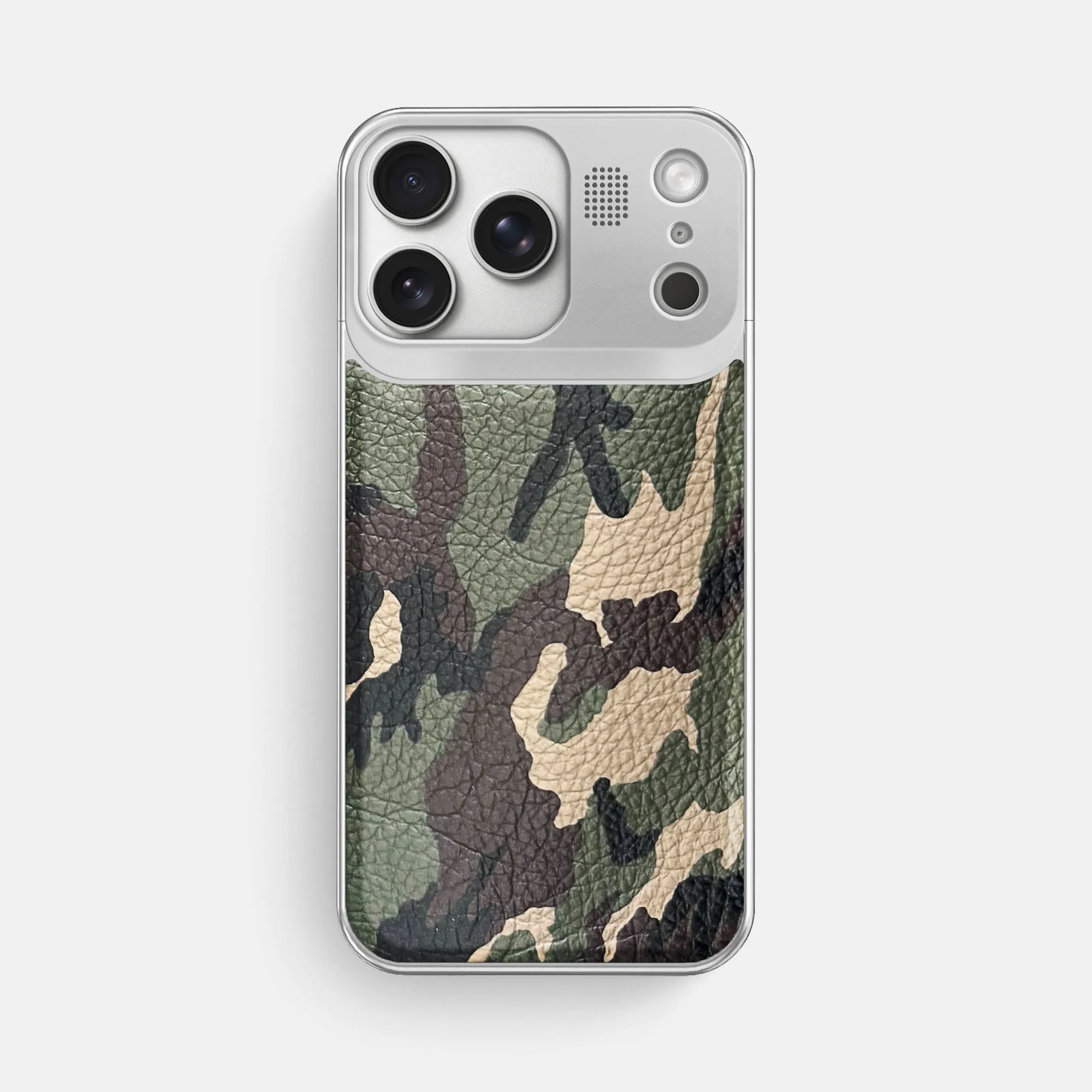 Metal Case For iPhone 17 Pro Max In Calf Shock Absorption Layer Clear Surface