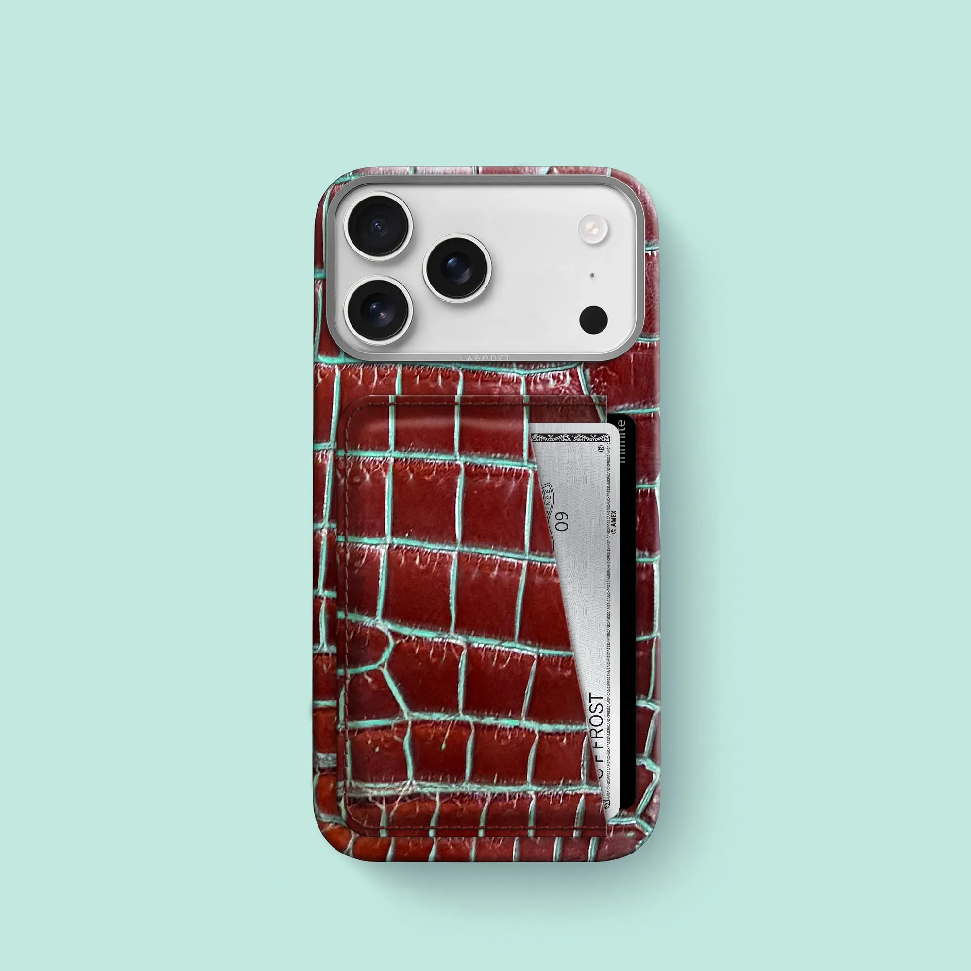Refined Edge Double Card Case 1/1 Clay Court For iPhone 17 Pro In Alligator