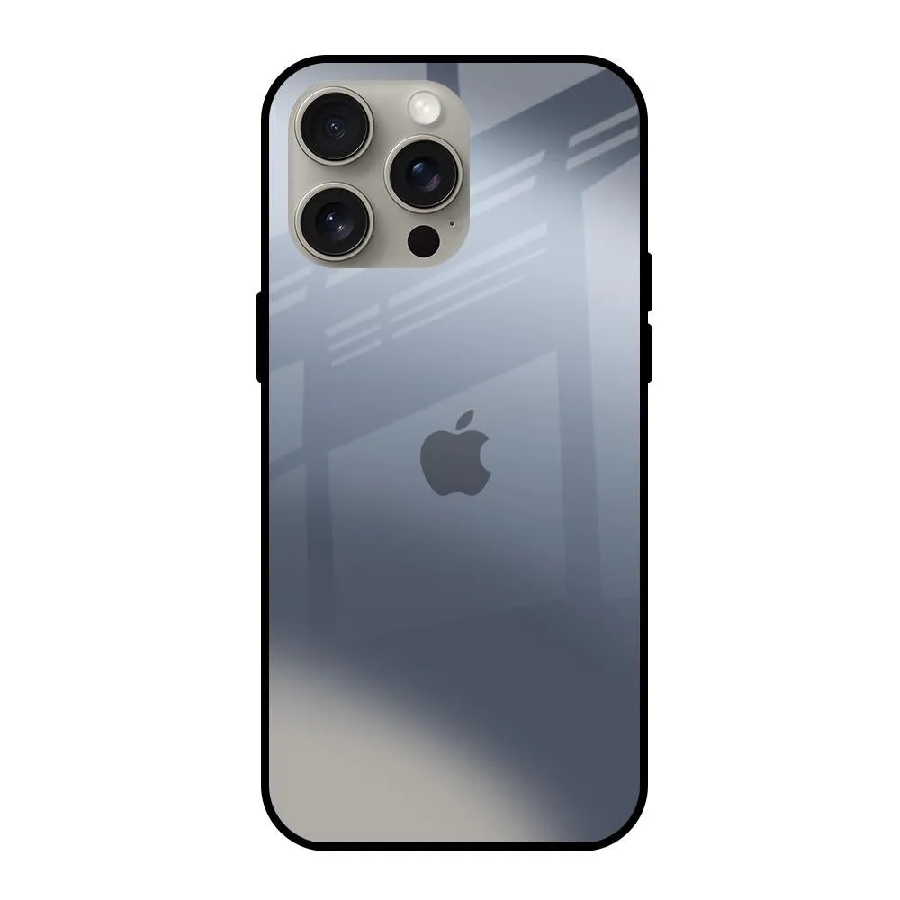 Glossy Pattern Space Grey Gradient Glass Case for iPhone 15 Pro Max