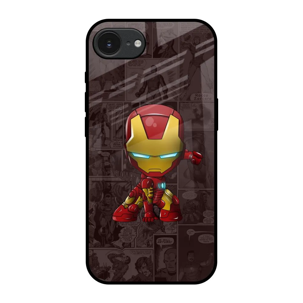 Minimal Pattern Texture Simple Style Angry Baby Super Hero Glass Case for Apple iPhone 16e
