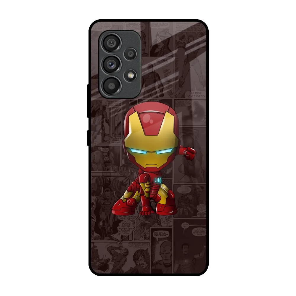 Angry Baby Super Hero Glass Case for Samsung Galaxy A53 5G Modern Surface Design Matte Surface