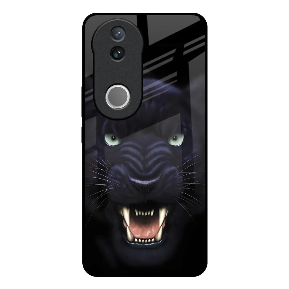 Matte Build Smooth Feel Angry Black Tiger Glass Case for IQOO Z10R 5G