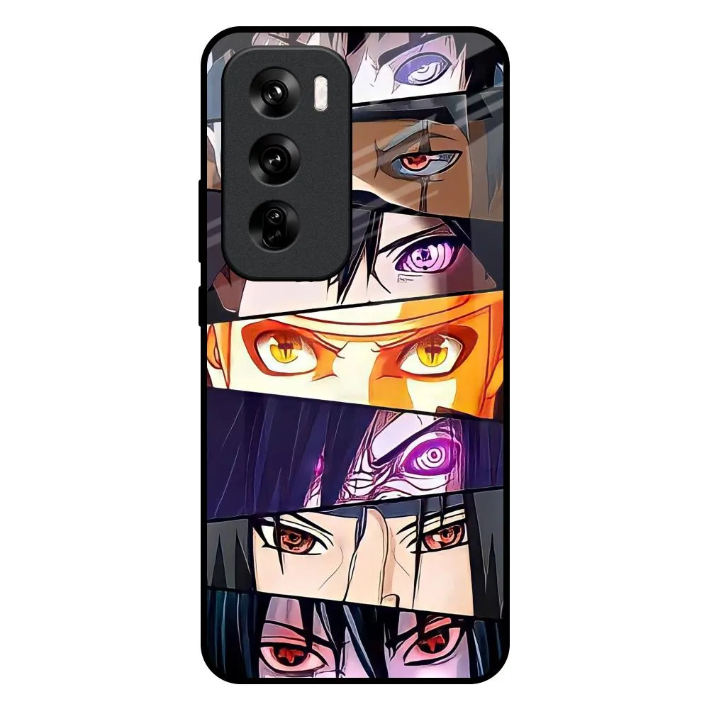 Anime Eyes Glass Case for Oppo Reno 12 Pro 5G Modern Texture Build