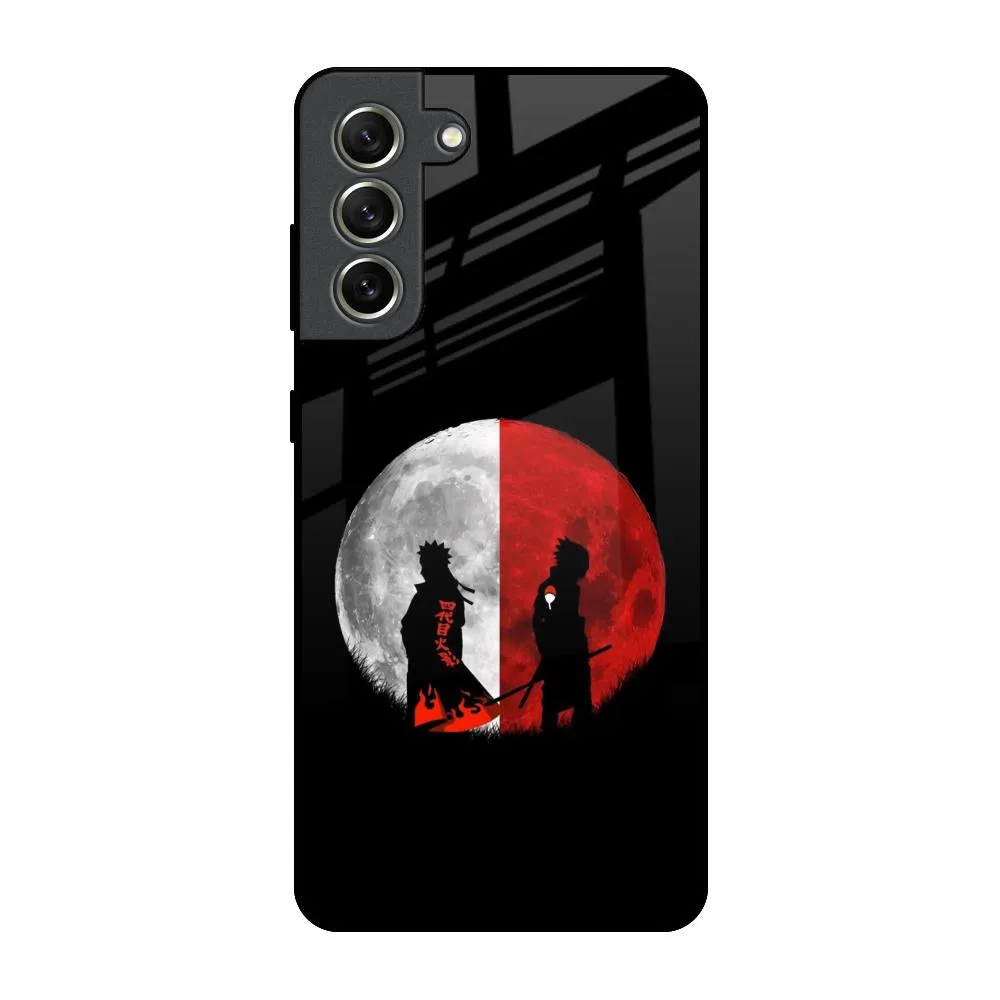 Soft Texture Fashion Touch Anime Red Moon Glass Case for Samsung Galaxy S21 FE 5G