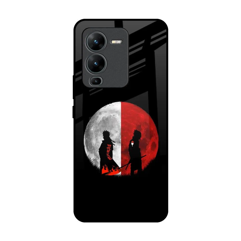 Anime Red Moon Glass Case for Vivo V25 Pro Lightweight Protection Fashion Statement