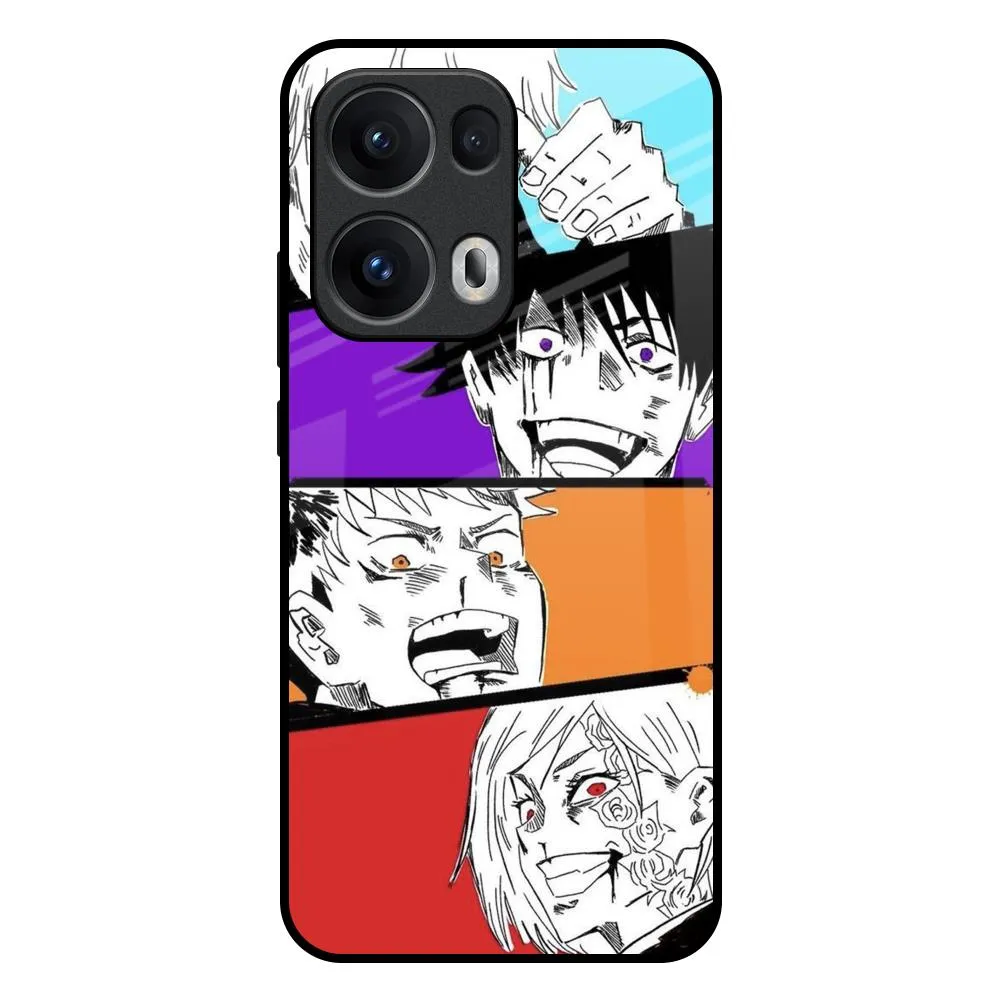 Vivid colors Anime Sketch Glass Case for Oppo Reno13 Pro 5G