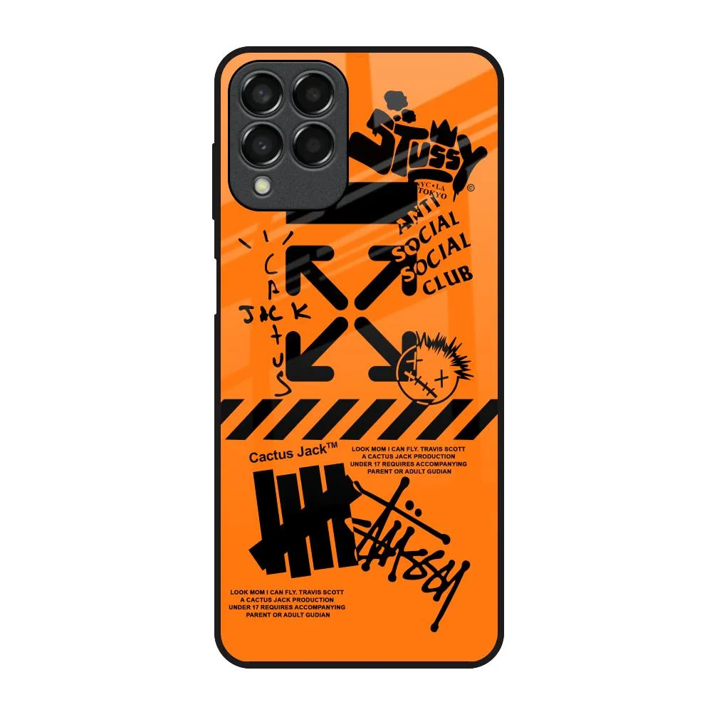 Anti Social Club Glass Case for Samsung Galaxy M53 5G Protective Shell Design 3D Effect