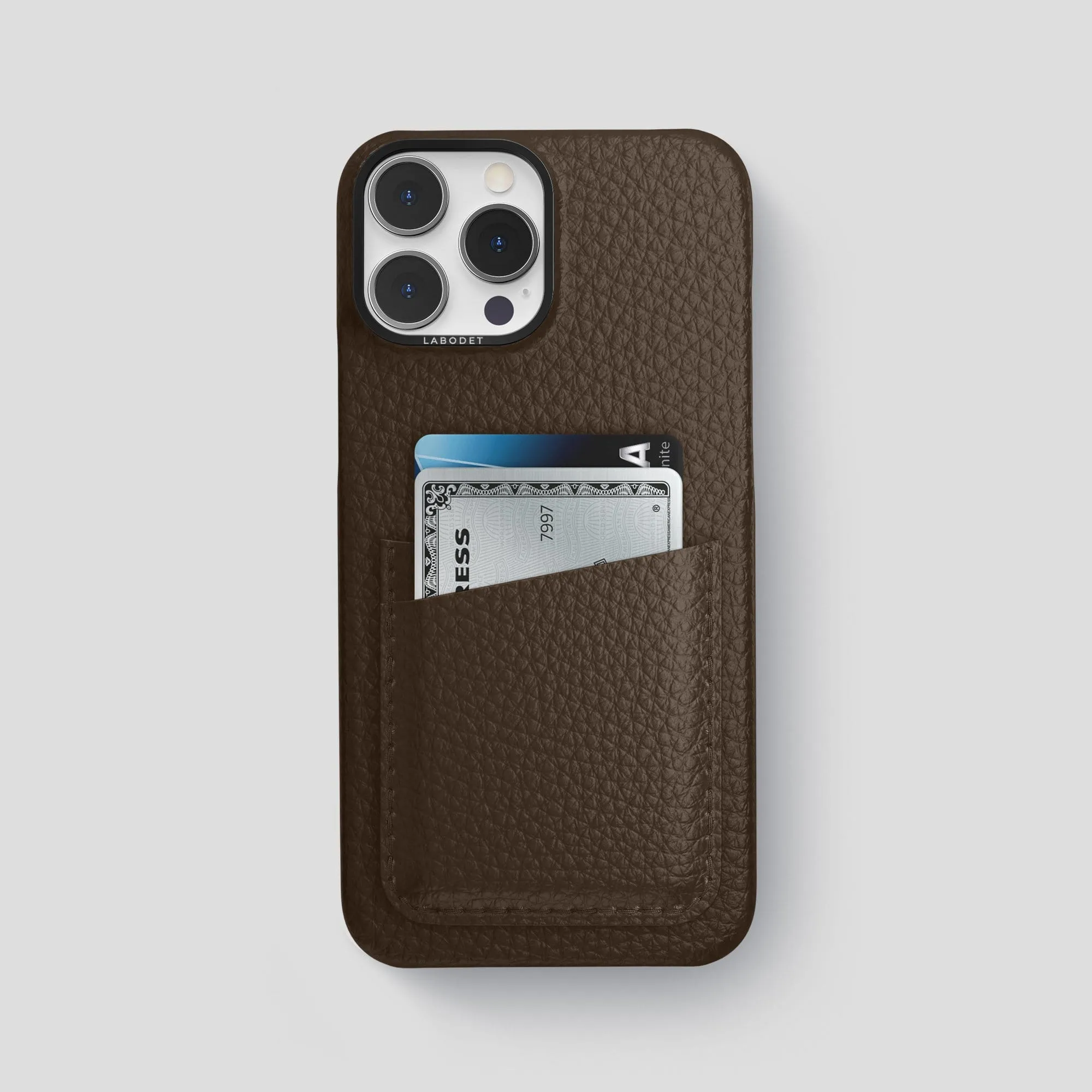 Double Card Case For iPhone 14 Pro Max In Calf Slim Design