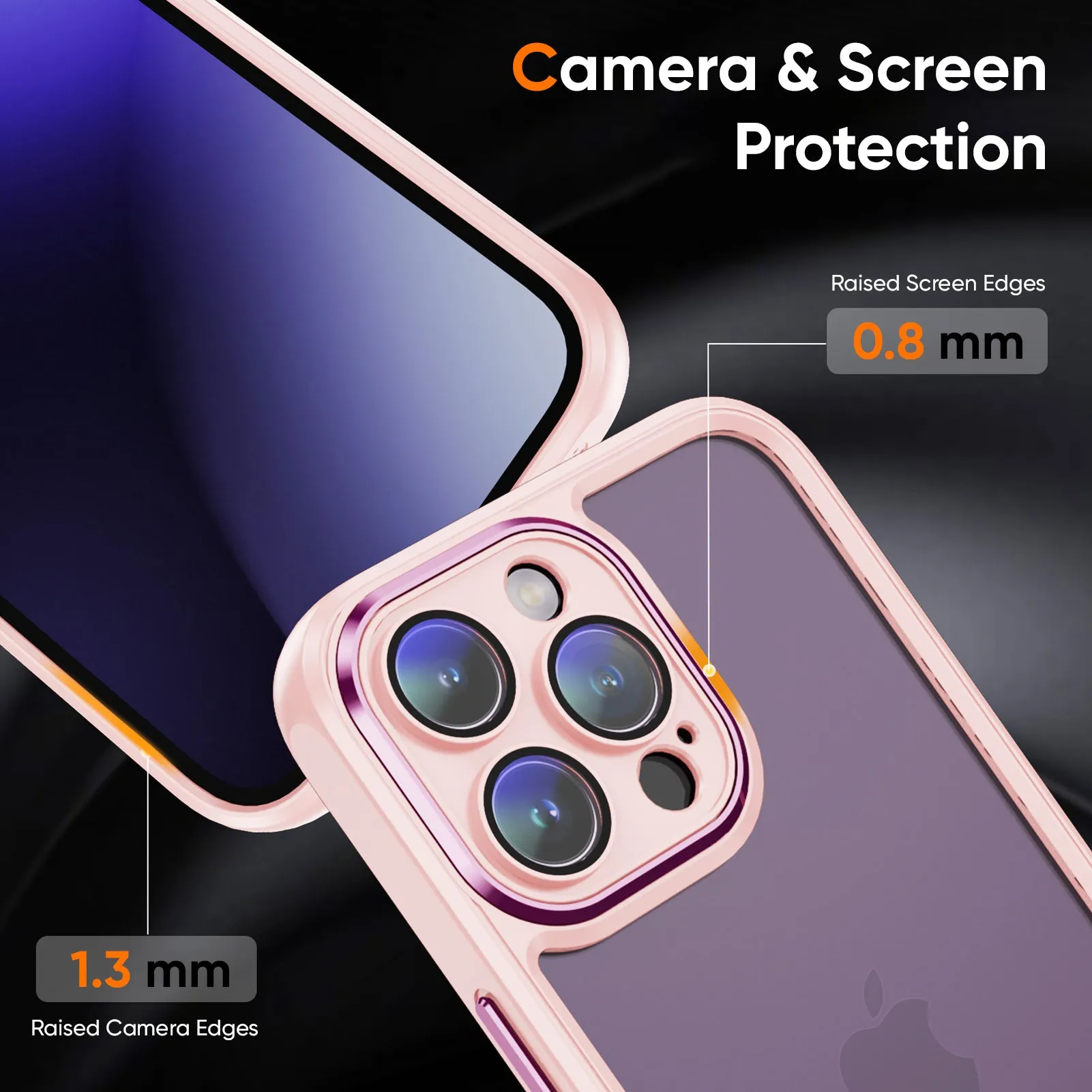 Elegant Surface Texture Apricot Hybrid Back Cover for iPhone