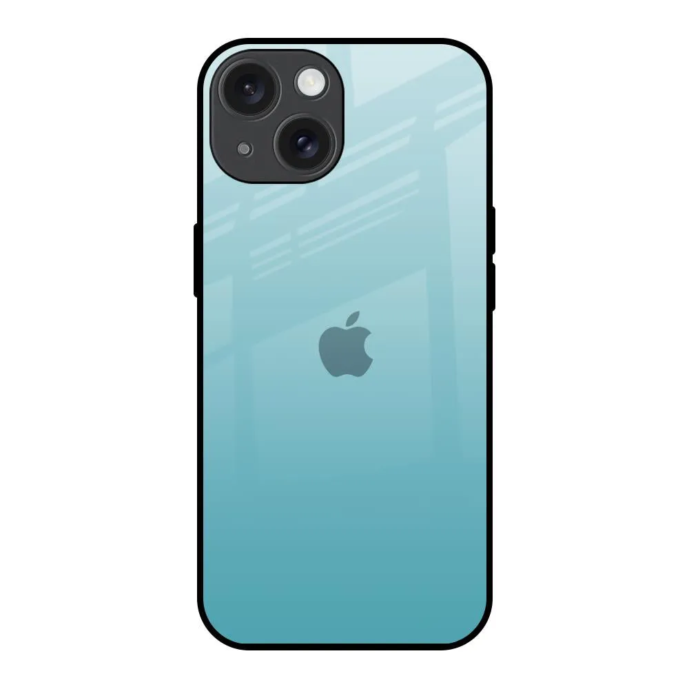 Arctic Blue Glass Case For iPhone 15 Stylish Surface Design Minimal Grip