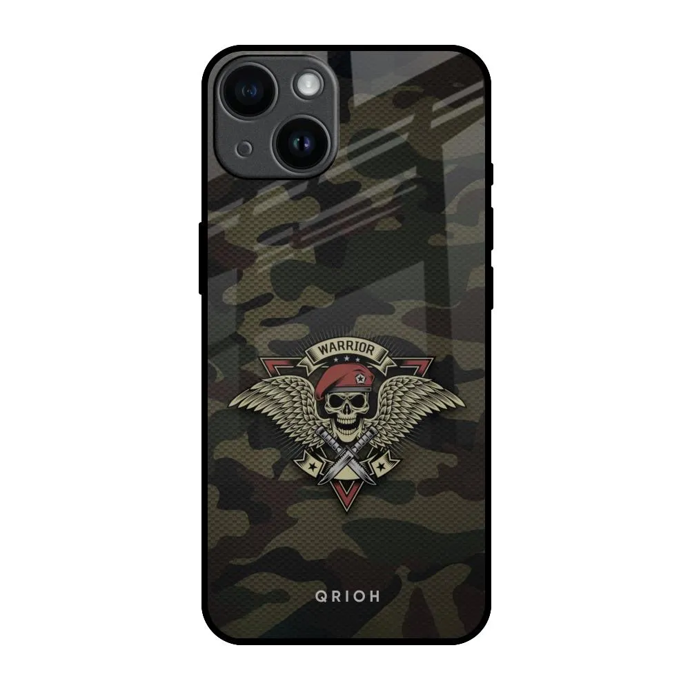 Fashion Forward Practical Look Army Warrior Glass Case for iPhone 14