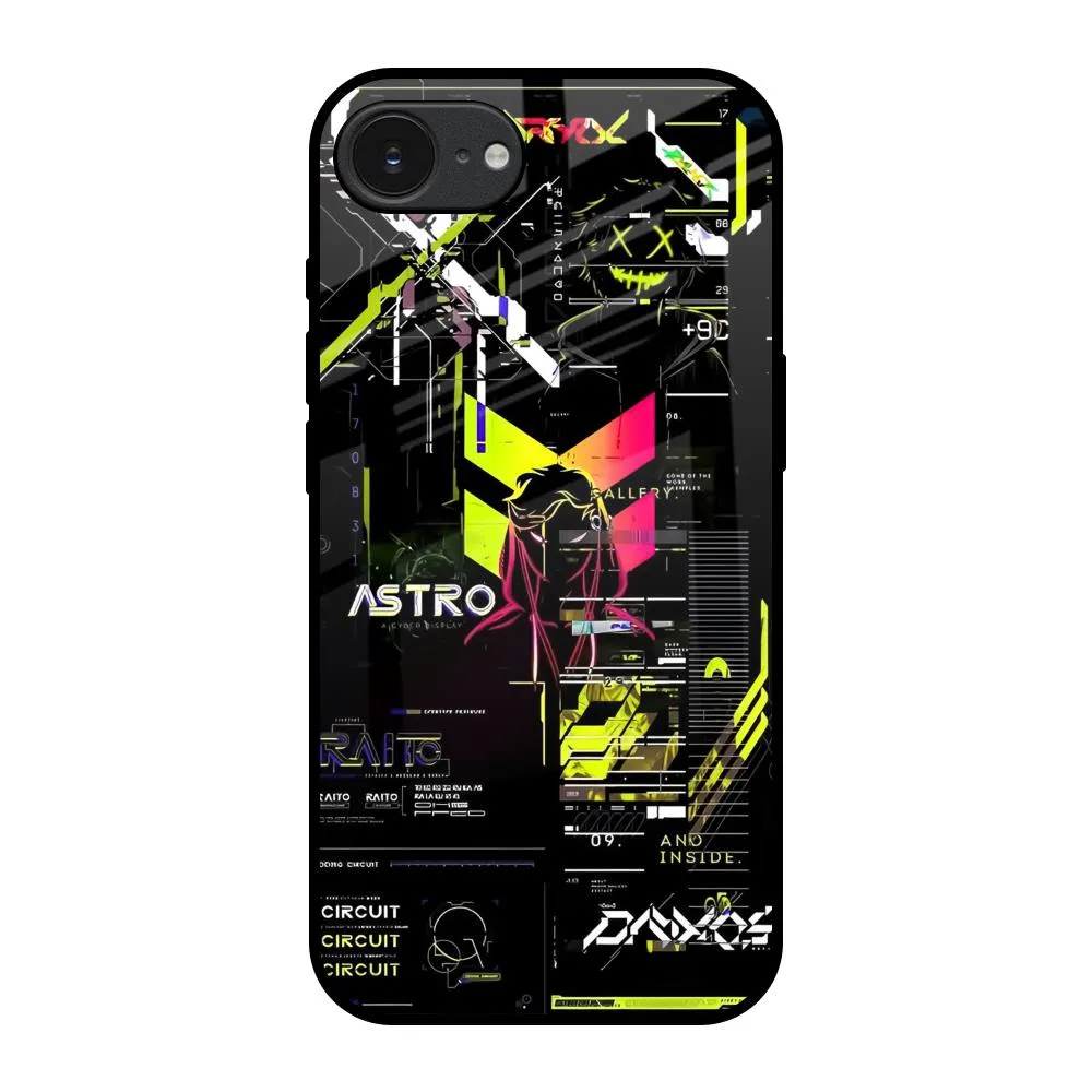 Flexible Shell Astro Glitch Glass Case for Apple iPhone 16e