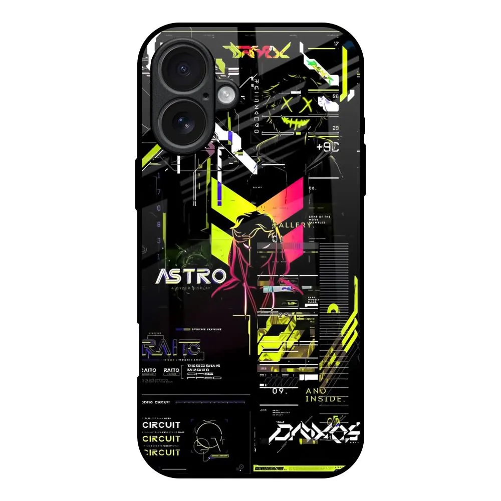 Slim Profile Screen Bumper Astro Glitch Glass Case for iPhone 17