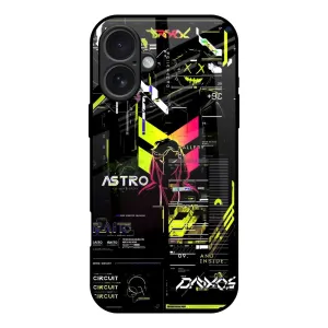 Slim Profile Screen Bumper Astro Glitch Glass Case for iPhone 17