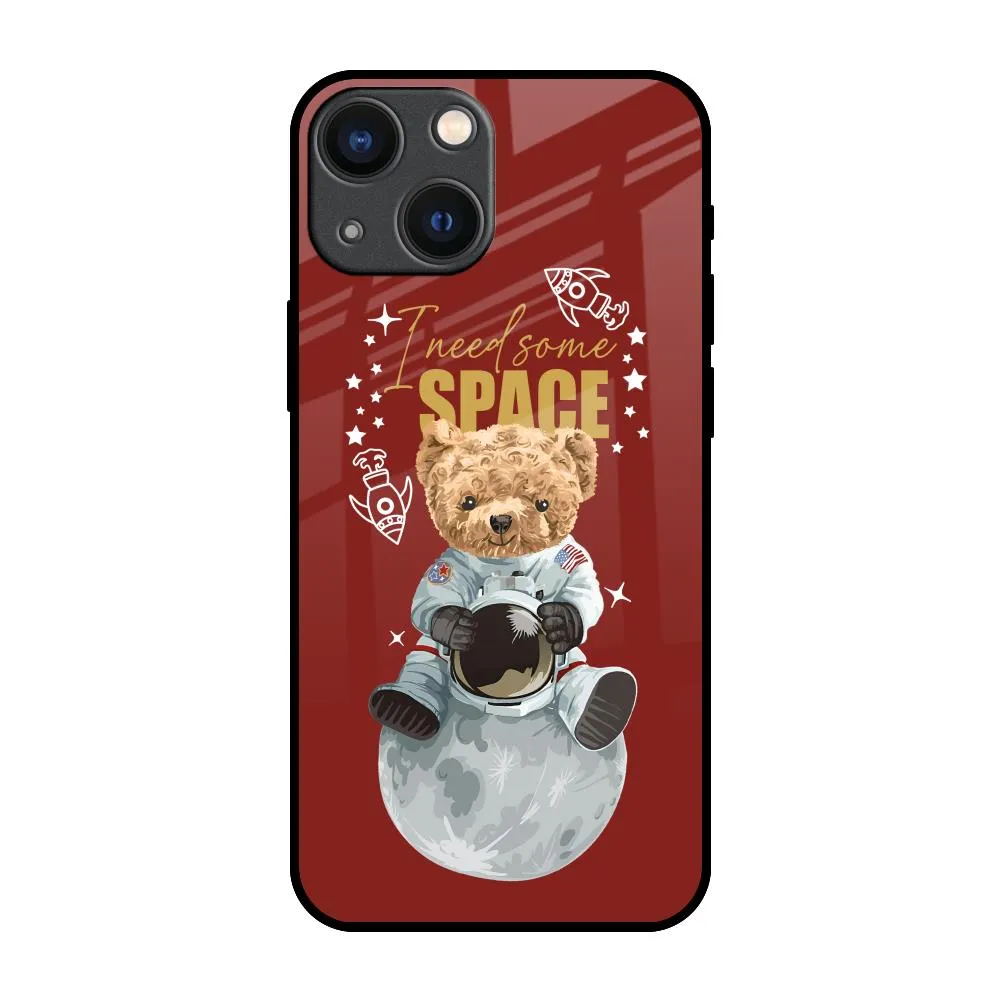 Astronaut Bear Glass Case for iPhone 14 Plus Portable Protection
