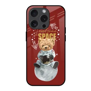 Astronaut Bear Glass Case for iPhone 15 Pro Soft Frame
