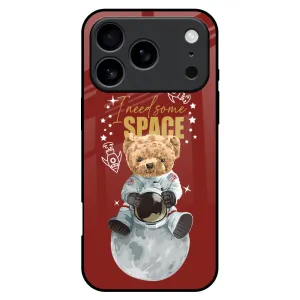 Astronaut Bear Glass Case for iPhone 17 Pro Max Matte Shield Layer Minimal Feature