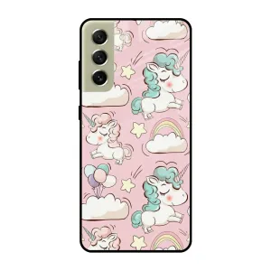 Modern Accessory Flexible Feel Balloon Unicorn Glass case for Samsung Galaxy S21 FE 5G