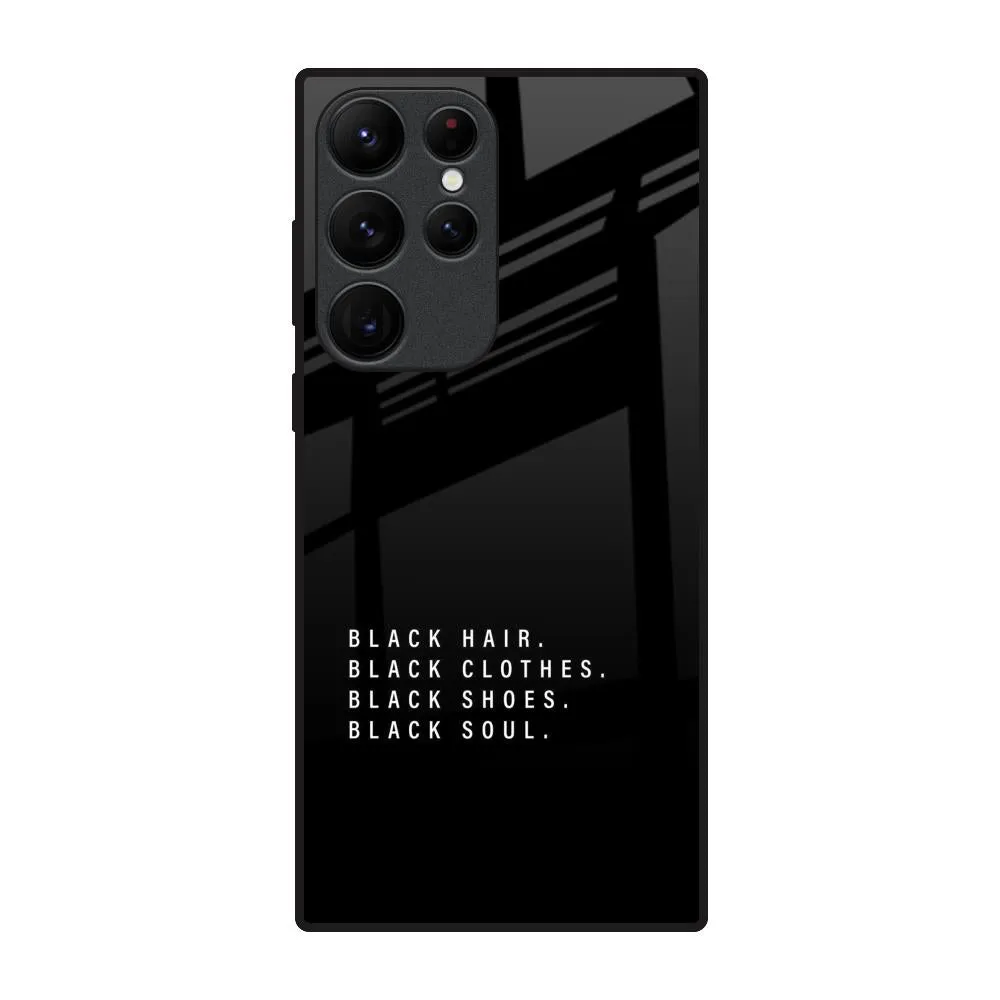 Ultra light Stylish Texture Black Soul Glass Case for Samsung Galaxy S22 Ultra 5G