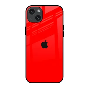 Color Accent Blood Red Glass Case for iPhone 15 Plus
