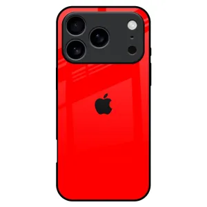 Textured Surface Blood Red Glass Case for iPhone 17 Pro Max