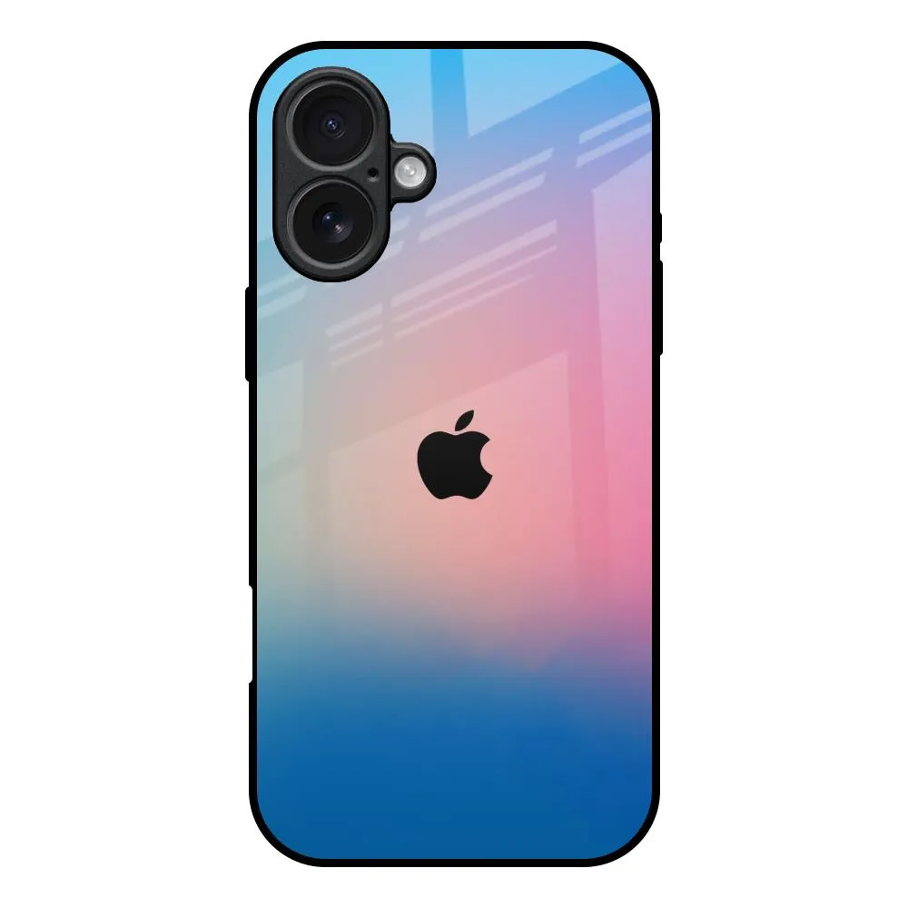 Blue & Pink Ombre Glass case for iPhone 17 Minimal Frame