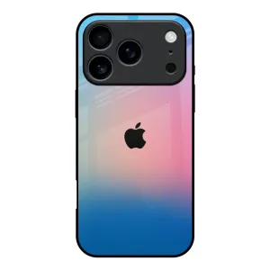 Stylish Detail Blue & Pink Ombre Glass case for iPhone 17 Pro