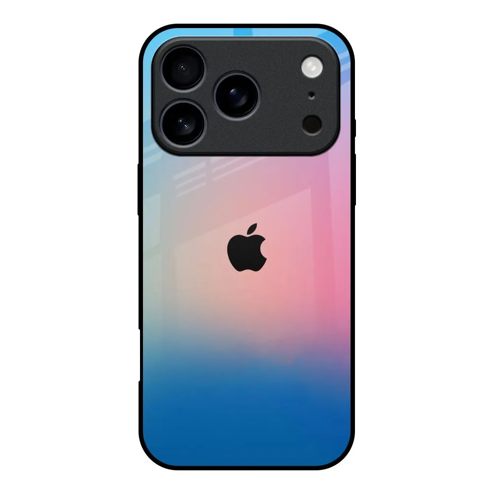 Stylish Detail Blue & Pink Ombre Glass case for iPhone 17 Pro