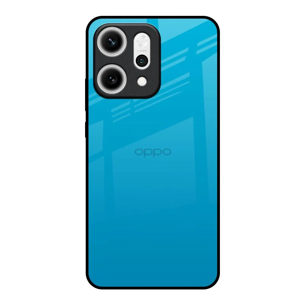 Blue Aqua Glass Case for Oppo Reno14 5G Soft Shield Modern Frame