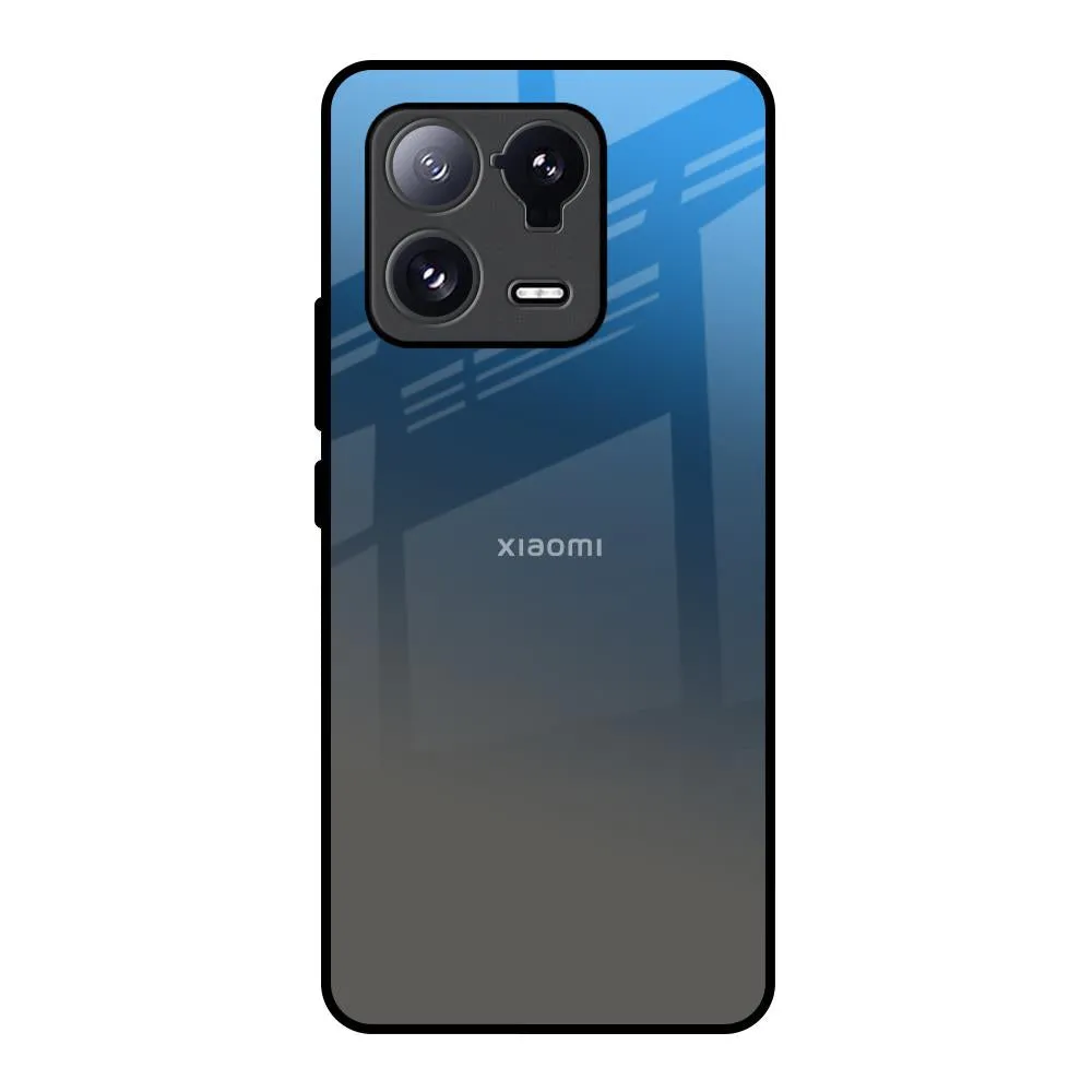 Smooth Look Blue Grey Ombre Glass Case for Mi 13 Pro