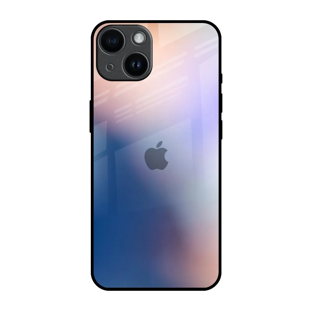 Modern Edge Blue Mauve Gradient Glass Case for iPhone 14