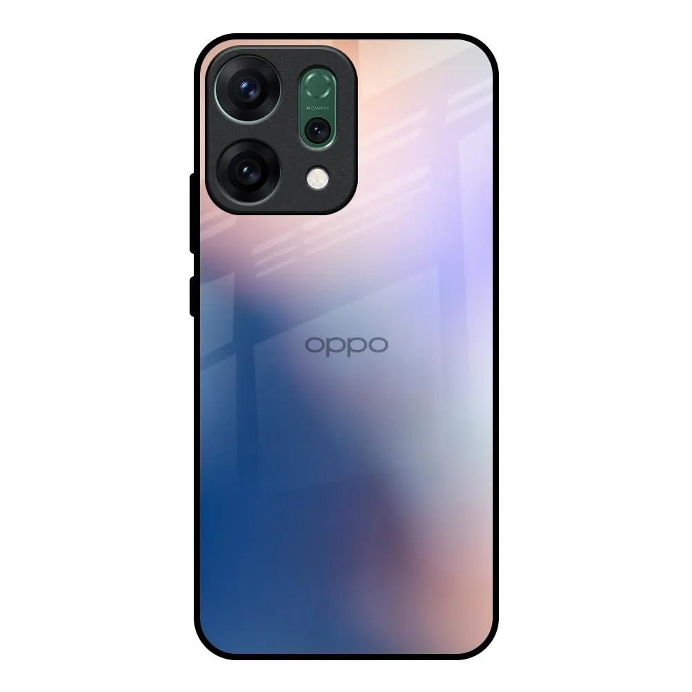 Anti Scratch Layer Soft Touching Blue Mauve Gradient Glass Case for Oppo Reno14 Pro 5G