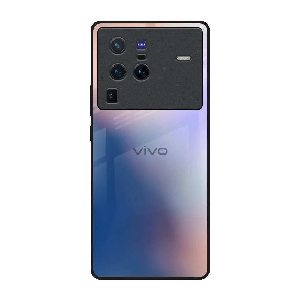 elegant design Impact Guard Blue Mauve Gradient Glass Case for Vivo X80 Pro 5G