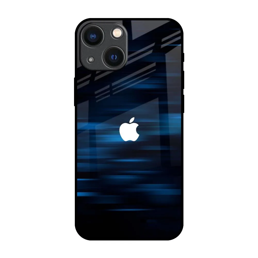 Blue Rough Abstract Glass Case for iPhone 14 Plus Fashion Statement