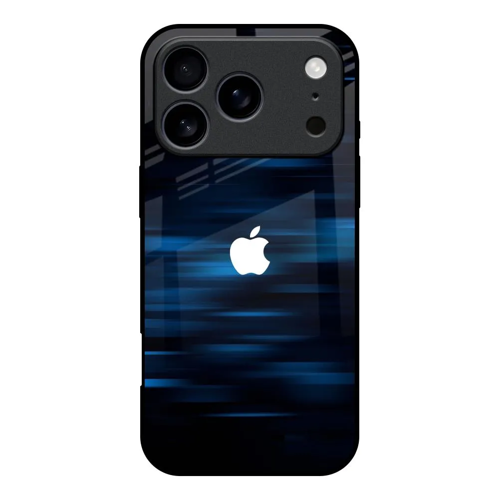 Blue Rough Abstract Glass Case for iPhone 17 Pro Premium Edge Design
