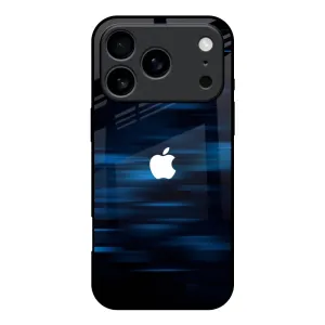 Blue Rough Abstract Glass Case for iPhone 17 Pro Premium Edge Design