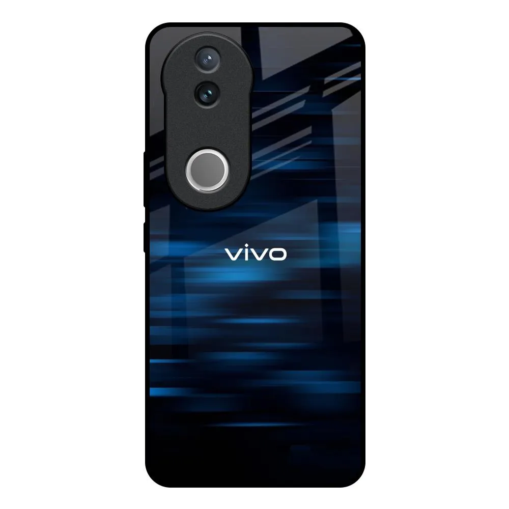 Shock Absorbing Blue Rough Abstract Glass Case for IQOO Z10R 5G