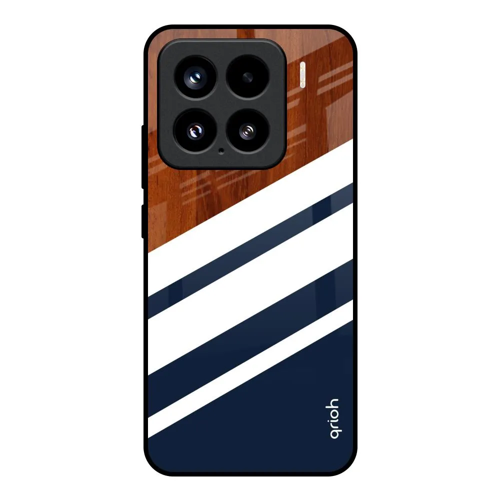 Bold Stripes Glass Case for Mi 15 5G Flexible Grip Texture Soft Shield