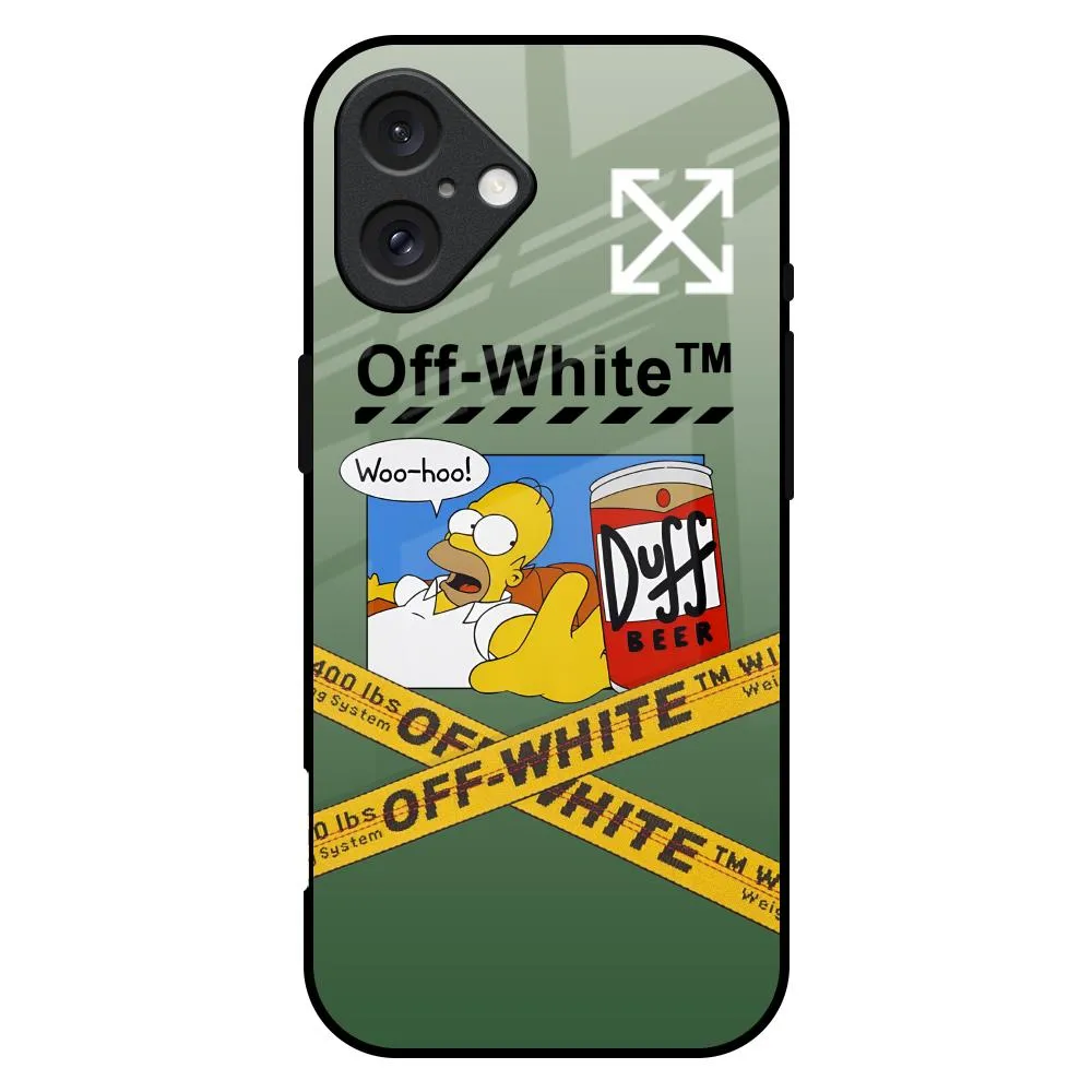 Luxury Finish Tough Frame Duff Beer Glass Case for iPhone 16 Plus