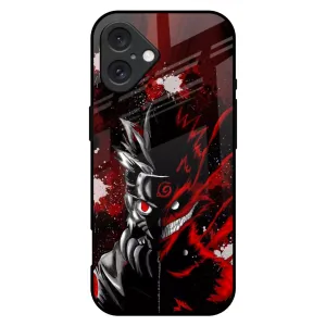 Minimal Feel Dark Character Glass Case for iPhone 16 Plus