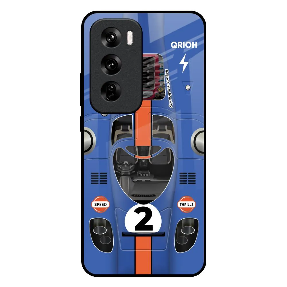 Luxury Surface Light Edge Car Adiction Glass Case for Oppo Reno 12 Pro 5G