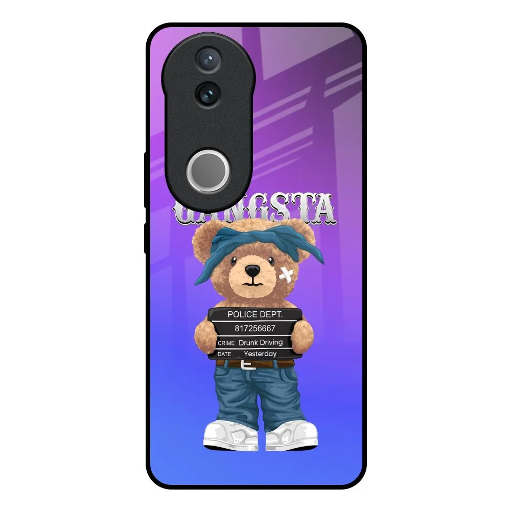 Flexible frame Gangsta Bear Glass Case for IQOO Z10R 5G