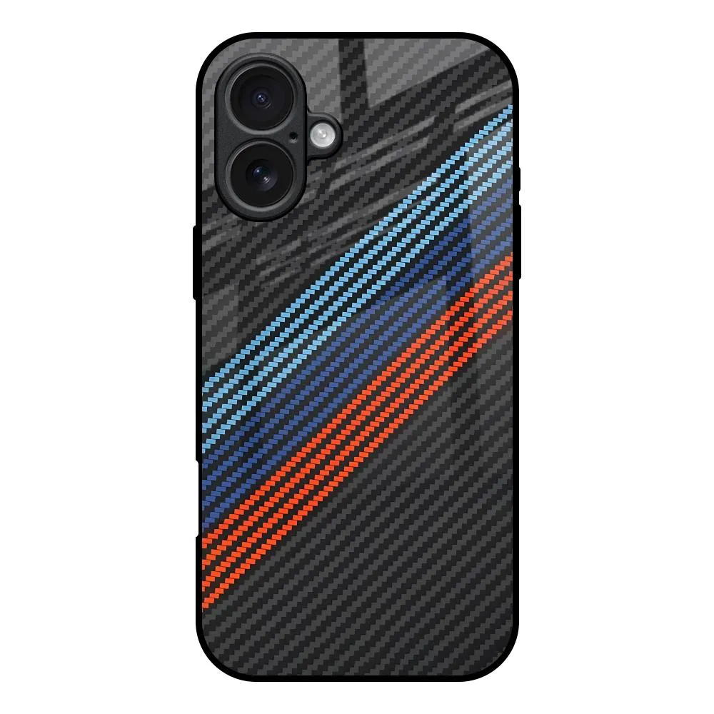 Rugged Texture Design Carbon Inspired Glass Case for iPhone 17