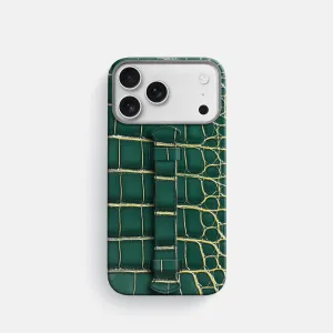 Smooth Touch Center Handle For iPhone 17 Pro In Patina Alligator