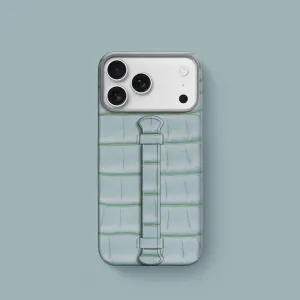 Sporty Design Patterned Design Center Handle Mint Gum For iPhone 17 Pro In Alligator